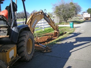 equipment working on road